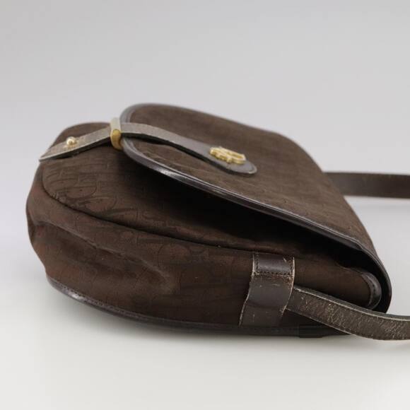 DIOR Trotter Canvas Shoulder Bag Brown Gold - Picture 5 of 13